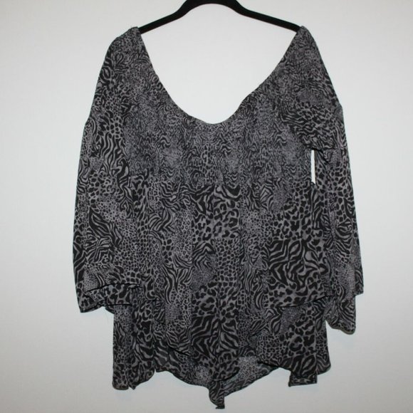 NWT Torrid Animal Print Off Shoulder Babydoll Tunic Top Plus Size 2X HW9871 - Picture 7 of 12